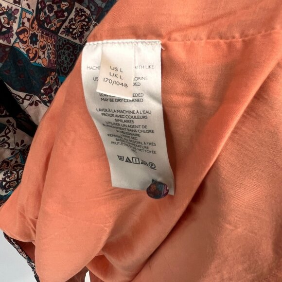 Anthropologie The Peregrine Midi Dress Size L Smocked Ruffle Cotton Tiered - Picture 14 of 14